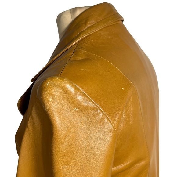 Vintage 1970's leather trench coat size S - Picture 6 of 13